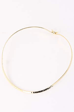 Textured Skinny Metal Collar Necklace 4LCD4